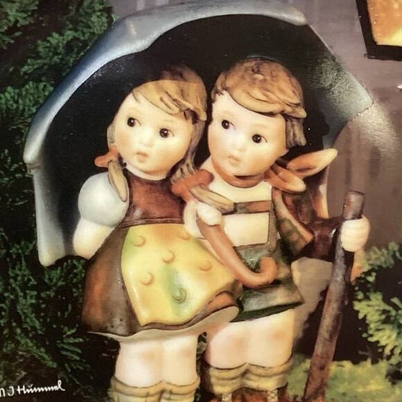 1989 Vintage Danbury Mint Hummel Stormy Weather Collectible Ceramic Plate - Picture 2 of 4